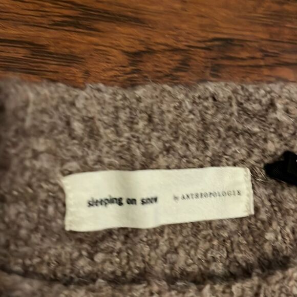 Anthropologie Sleeping On Snow Brown Fuzzy Style Pullover Sweater - Picture 10 of 10
